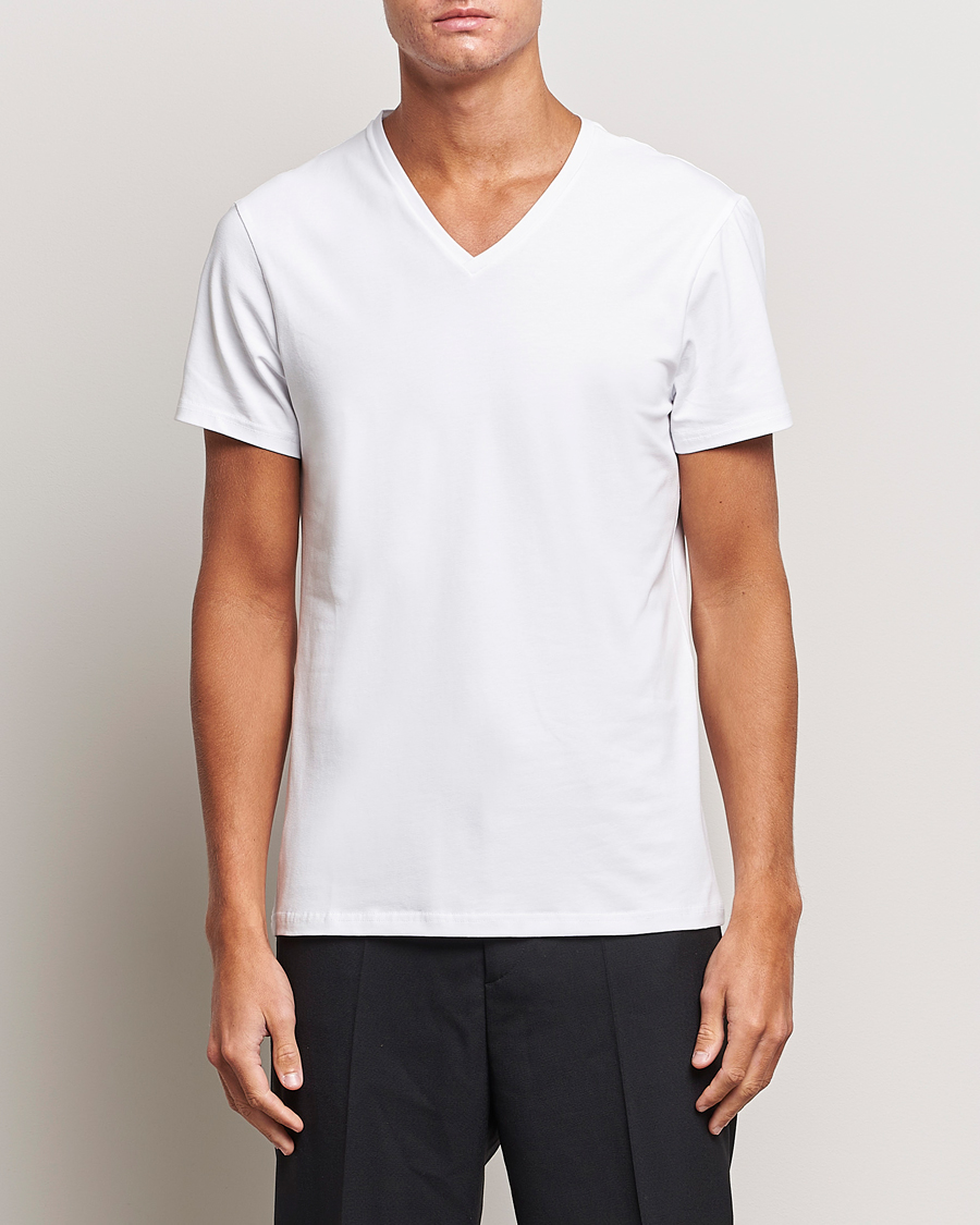 Hombres | Camisetas | Bread & Boxers | 2-Pack V-Neck T-Shirt White