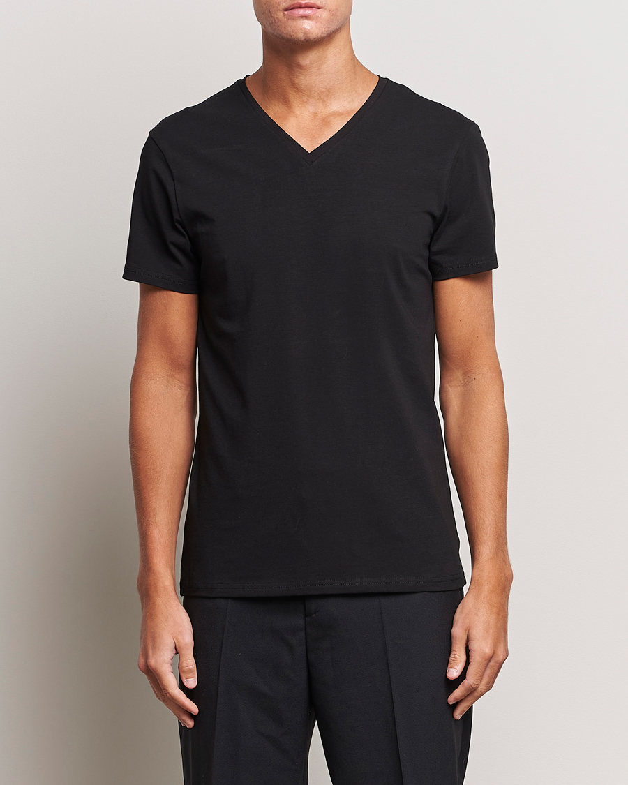 Hombres | Camisetas | Bread & Boxers | 2-Pack V-Neck T-Shirt Black