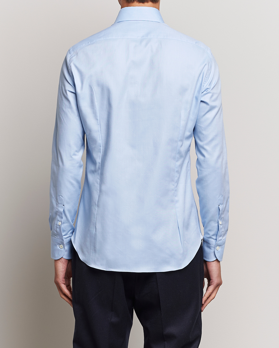 Hombres | Camisas | Mazzarelli | Soft Washed Button Down Oxford Shirt Light Blue