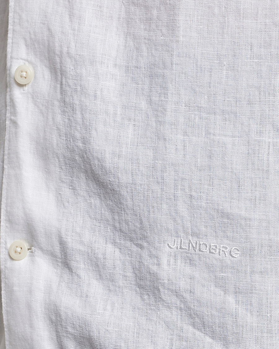 Hombres | Camisas | J.Lindeberg | Reg Fit Linen Melange Short Sleeve Shirt White