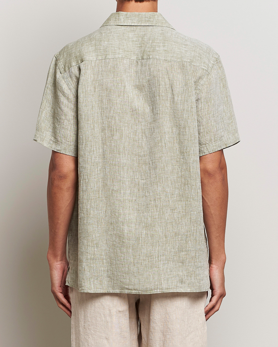 Hombres | Camisas | J.Lindeberg | Reg Fit Linen Melange Short Sleeve Shirt Aloe