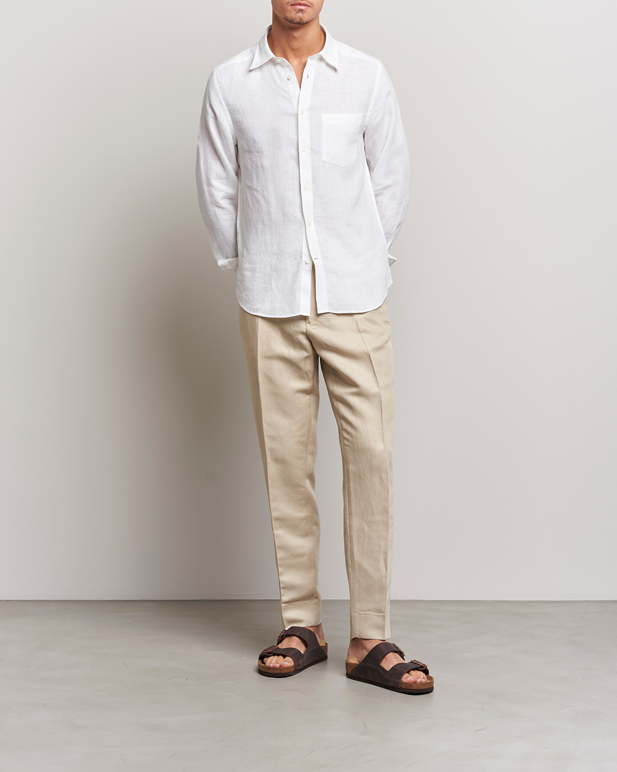 Hombres | Pantalones | J.Lindeberg | Baron Tencel/Linen Trousers Safari Beige
