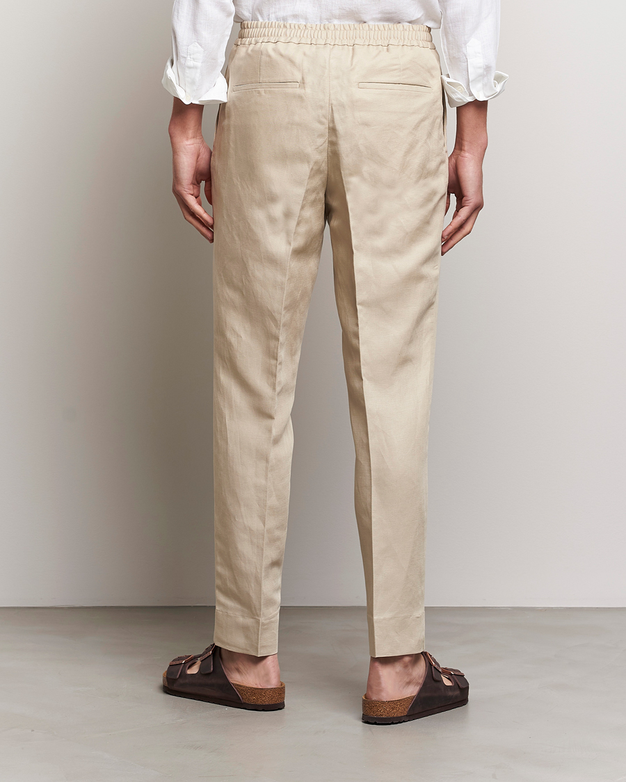 Hombres | Pantalones | J.Lindeberg | Baron Tencel/Linen Trousers Safari Beige