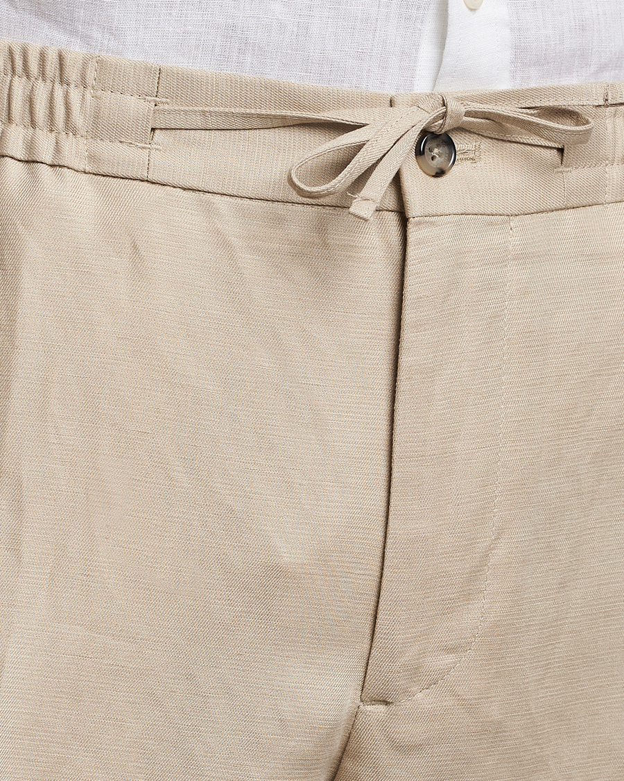 Hombres | Pantalones | J.Lindeberg | Baron Tencel/Linen Trousers Safari Beige