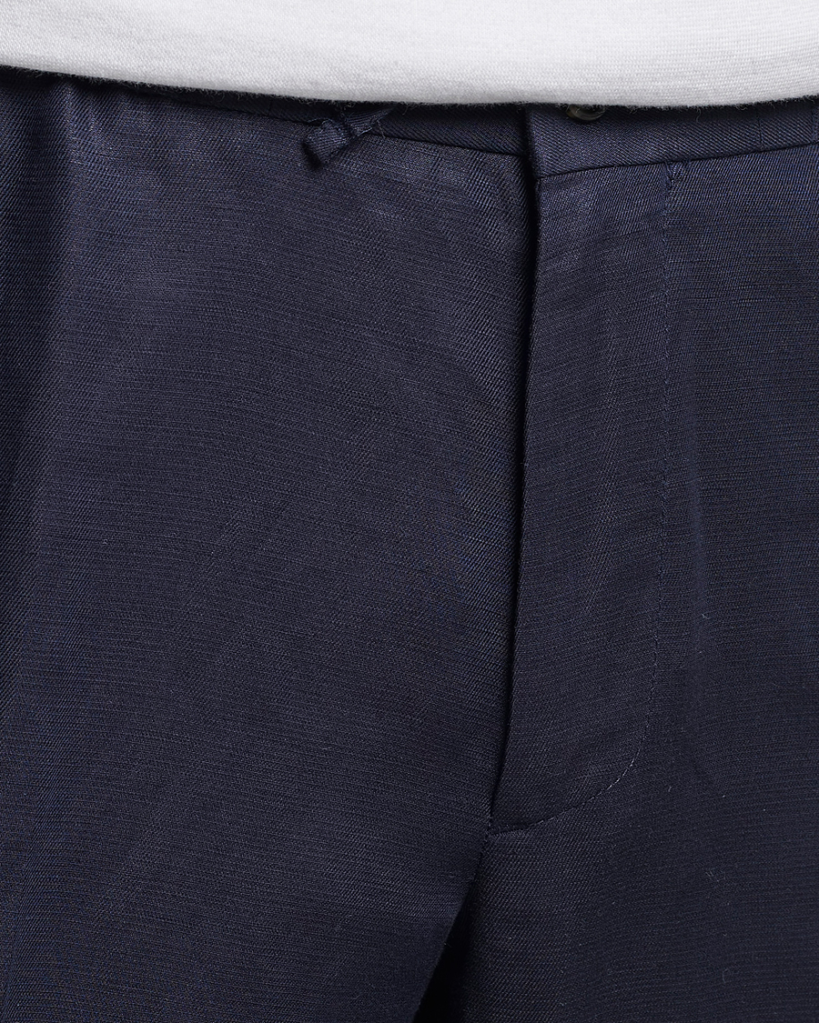 Hombres | Pantalones | J.Lindeberg | Baron Tencel/Linen Trousers Navy