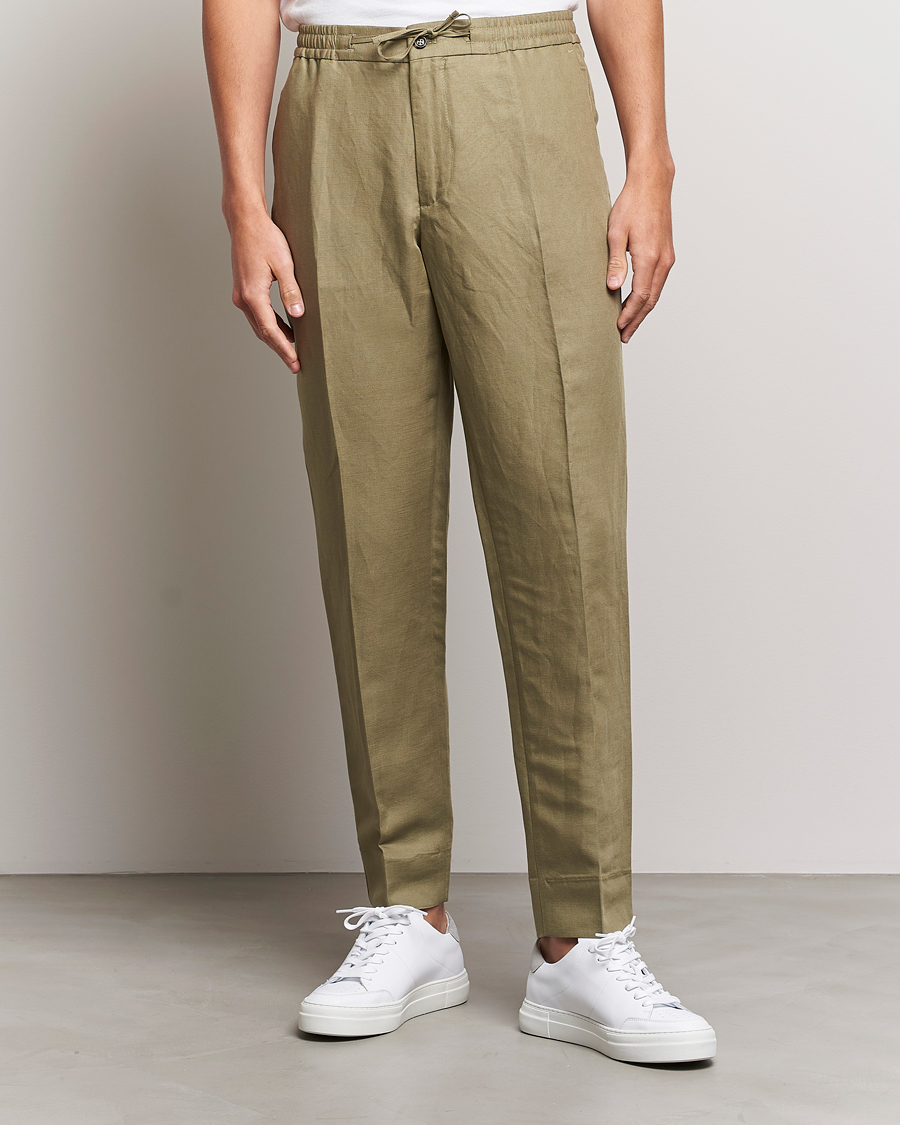 Hombres | Pantalones | J.Lindeberg | Baron Tencel/Linen Trousers Aloe