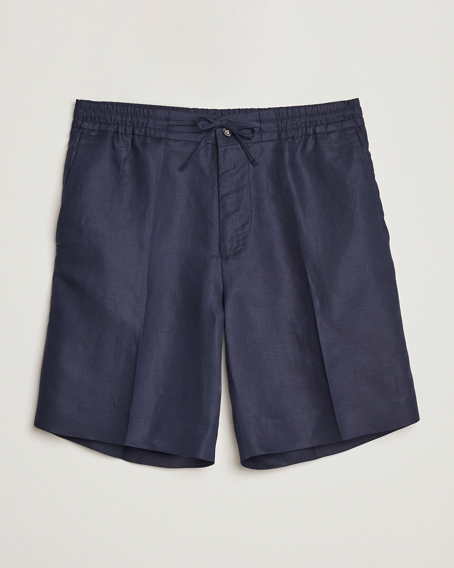 Hombres | Pantalones cortos | J.Lindeberg | Baron Tencel/Linen Shorts Navy