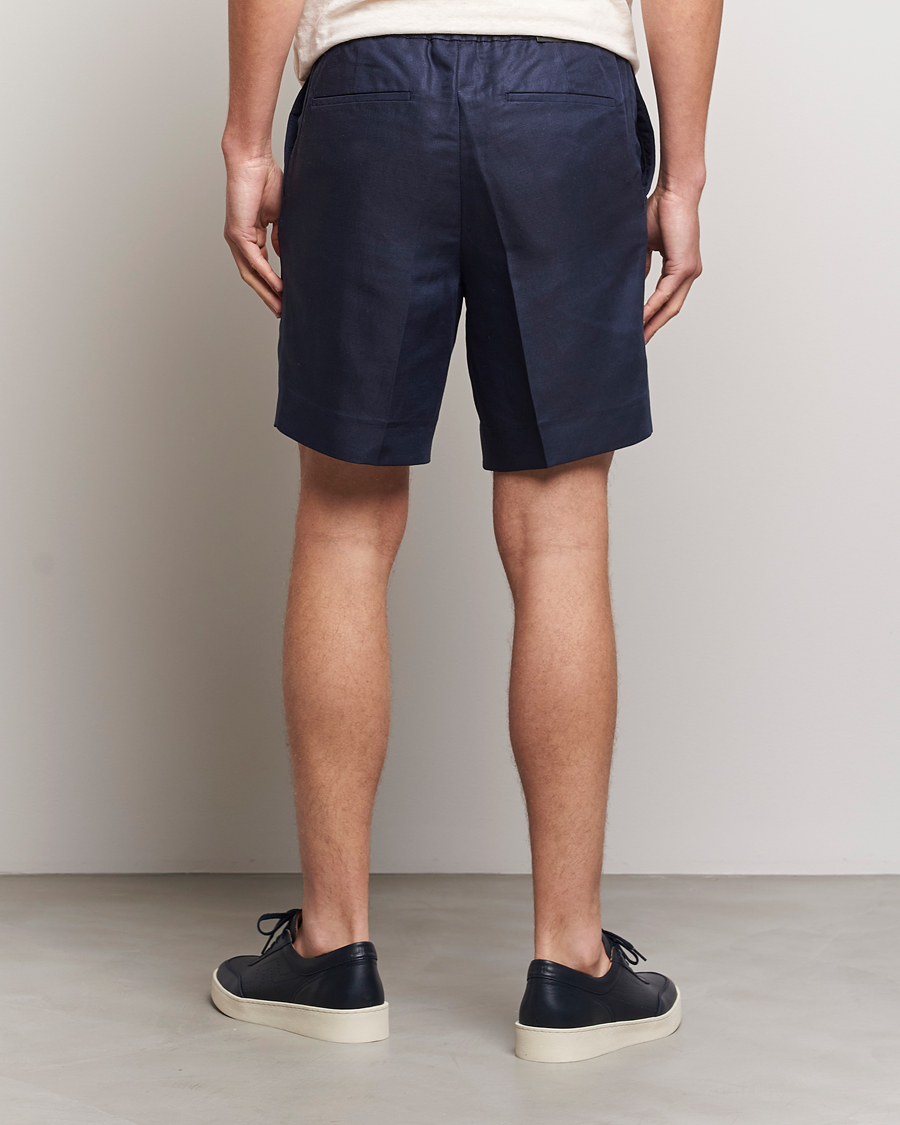 Hombres | Pantalones cortos | J.Lindeberg | Baron Tencel/Linen Shorts Navy