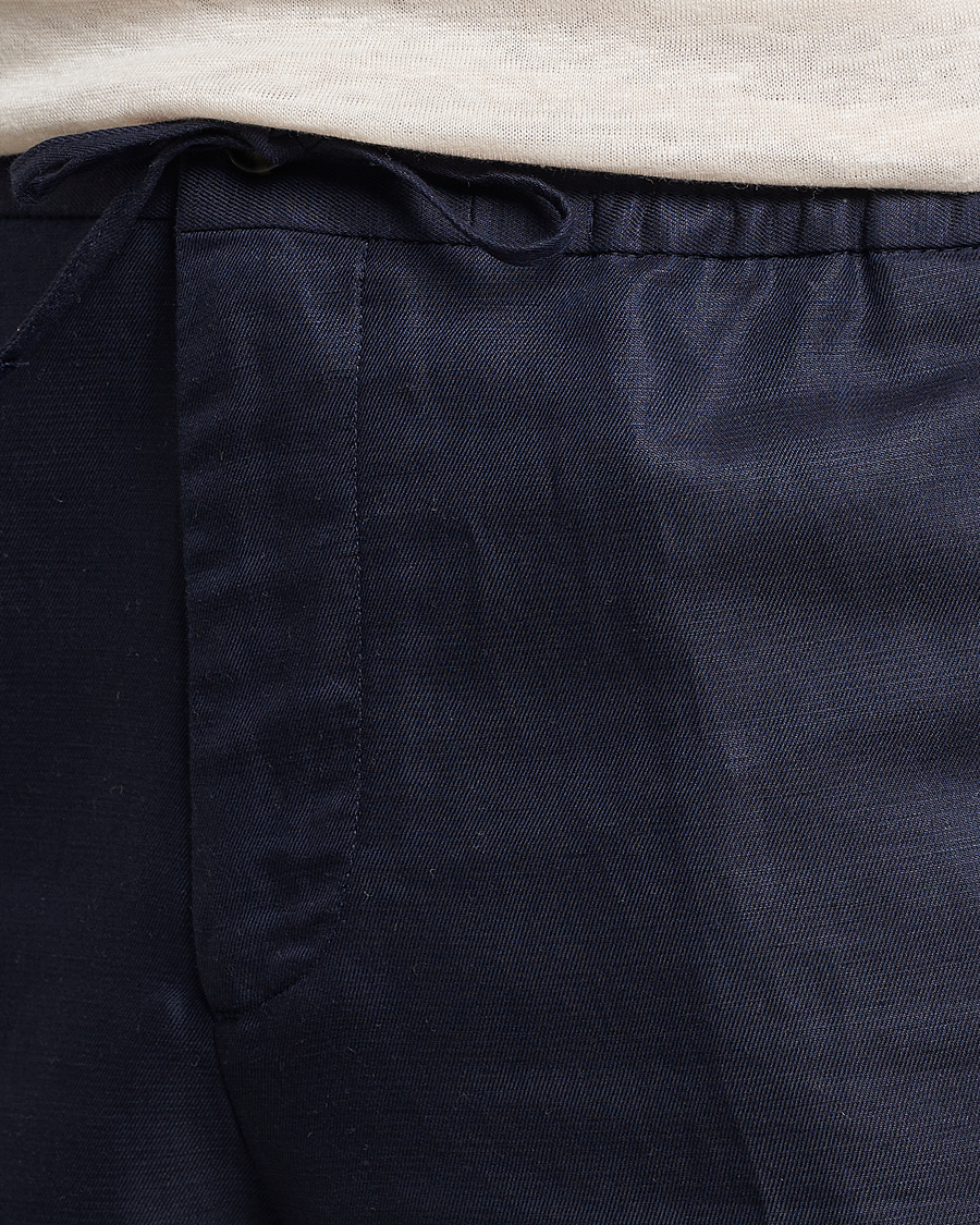 Hombres | Pantalones cortos | J.Lindeberg | Baron Tencel/Linen Shorts Navy