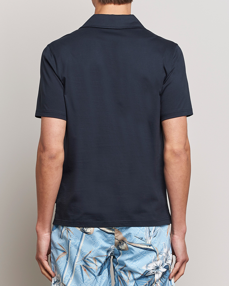 Hombres | Polos | J.Lindeberg | Asher Open Collar Polo Shirt Navy