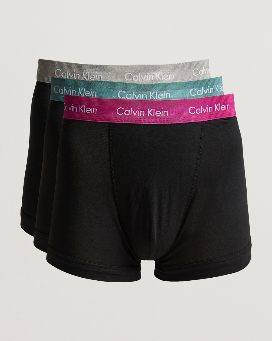 Hombres | Ropa interior y calcetines | Calvin Klein | Cotton Stretch 3-Pack Trunk Pink/Grey/Green