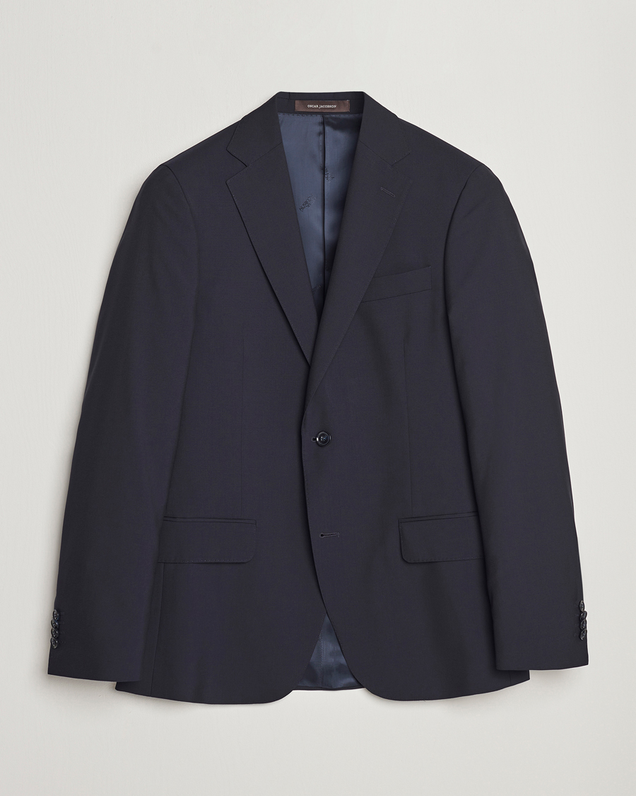 Hombres | Blazers | Oscar Jacobson | Edmund Wool Blazer Navy