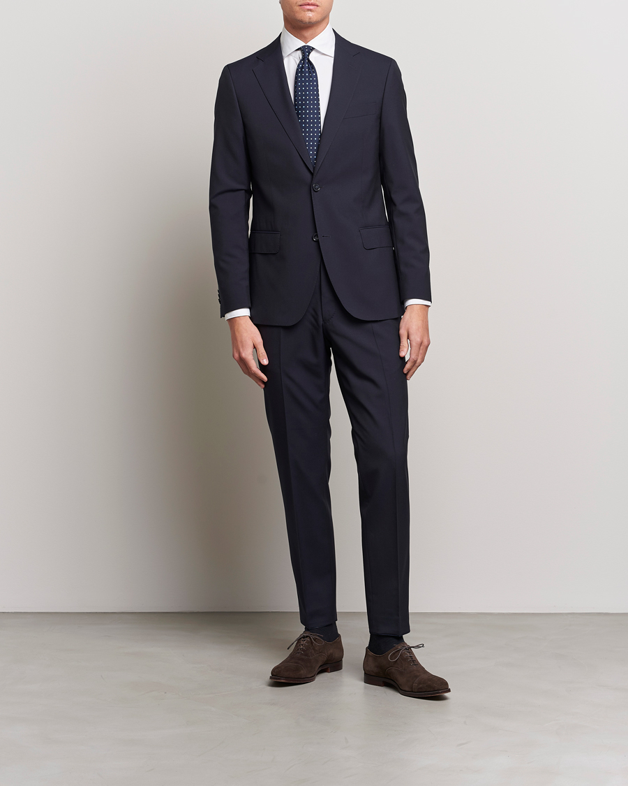 Hombres | Blazers | Oscar Jacobson | Edmund Wool Blazer Navy