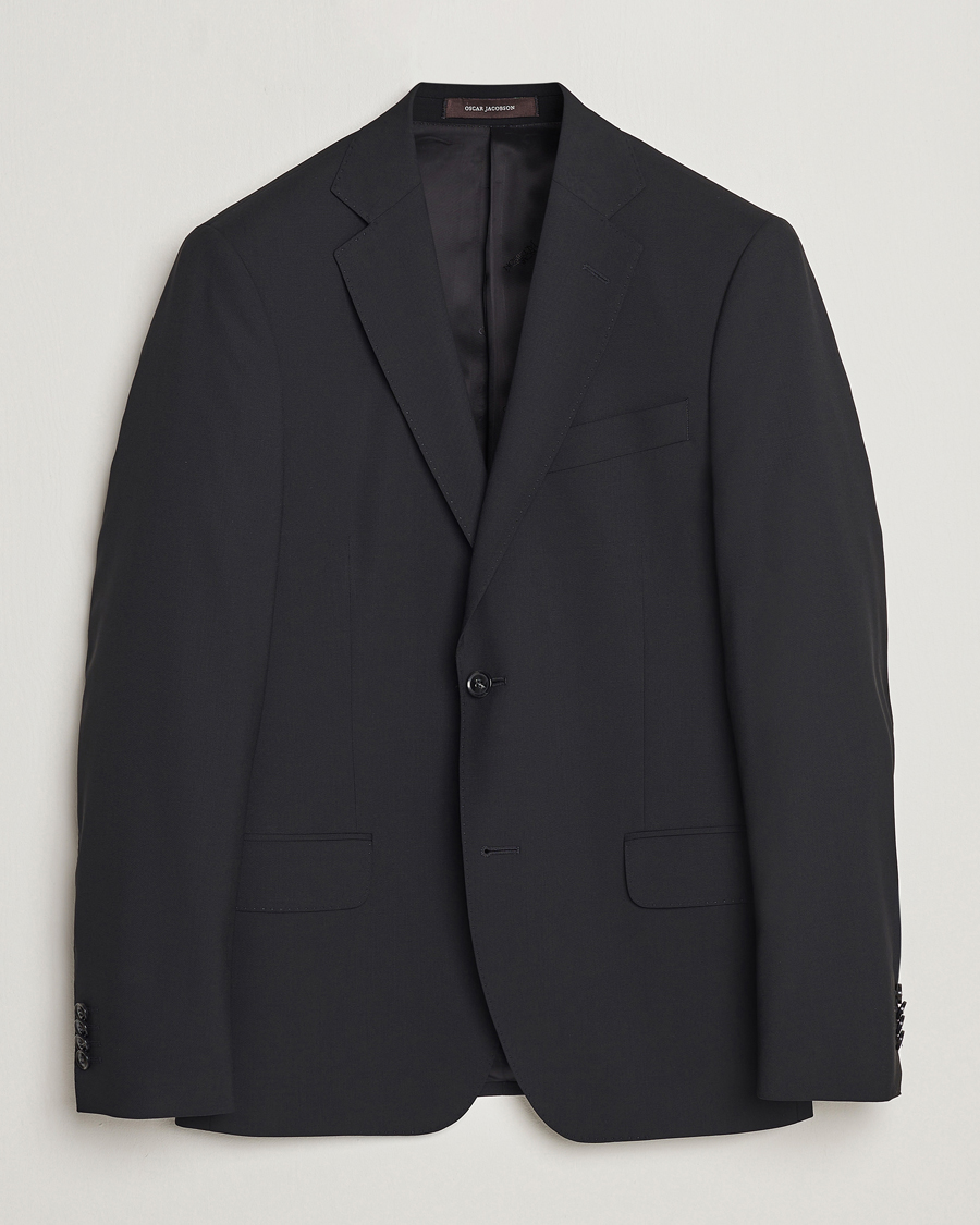 Hombres | Blazers | Oscar Jacobson | Edmund Wool Blazer Black