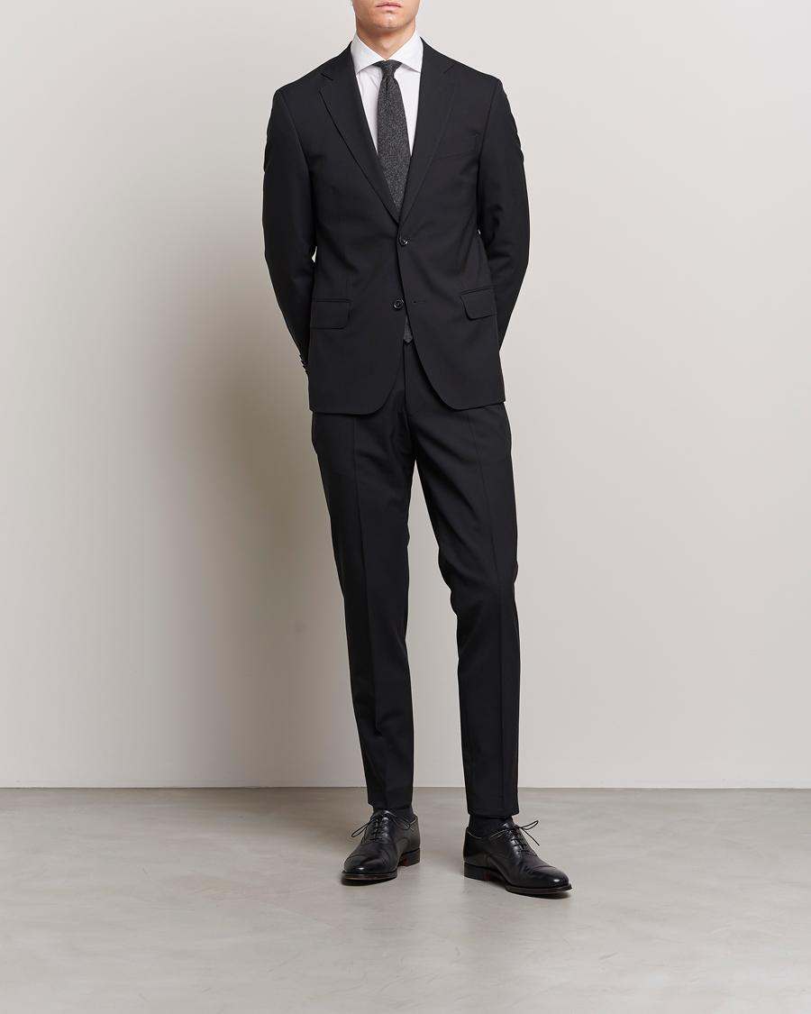 Hombres | Blazers | Oscar Jacobson | Edmund Wool Blazer Black