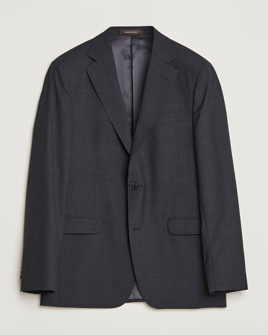 Hombres | Blazers | Oscar Jacobson | Falk Wool Blazer Grey