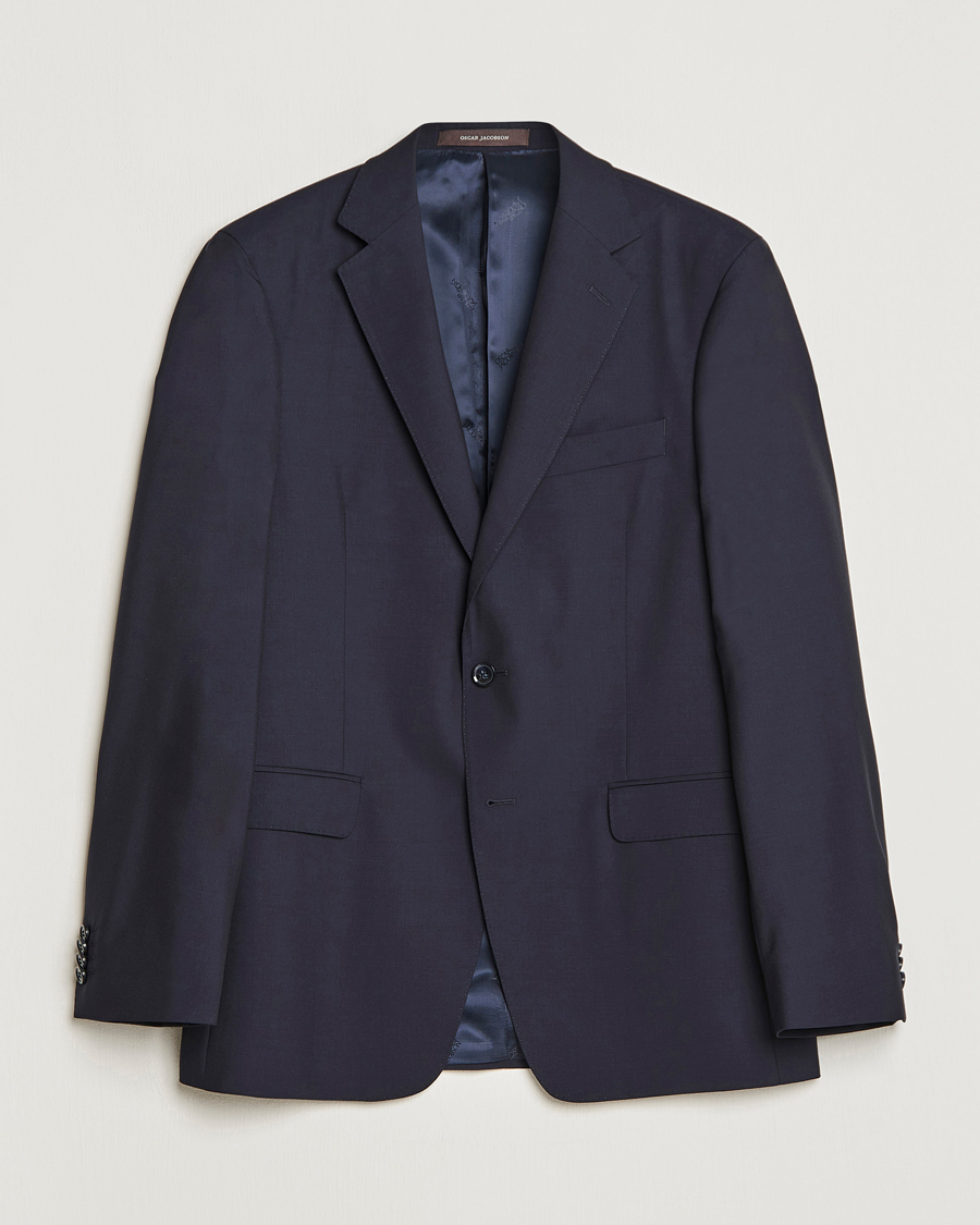 Hombres | Blazers | Oscar Jacobson | Falk Wool Blazer Navy