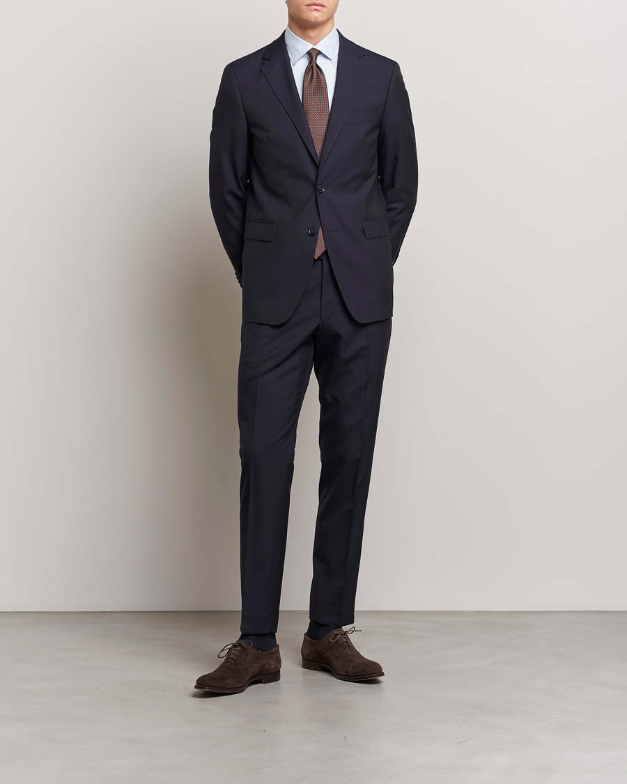 Hombres | Blazers | Oscar Jacobson | Falk Wool Blazer Navy
