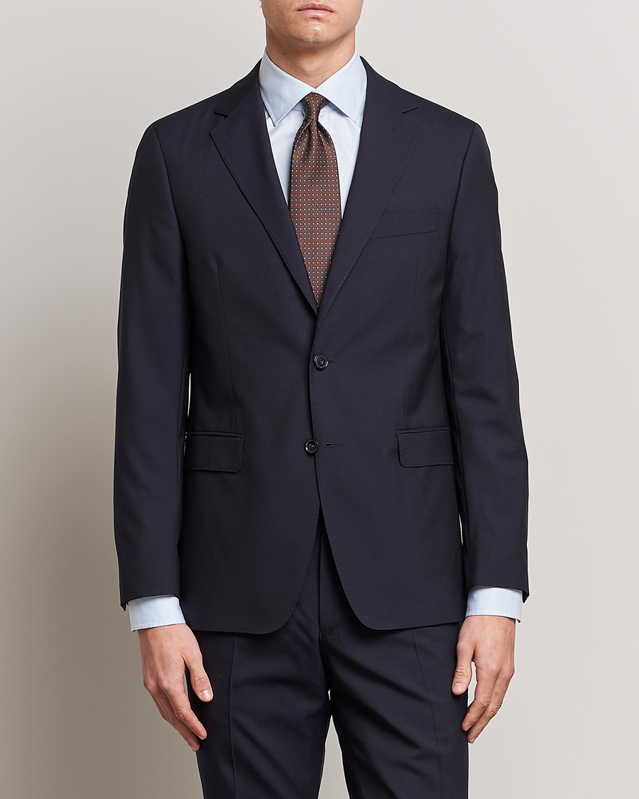 Men | Suit Jackets | Oscar Jacobson | Falk Wool Blazer Navy