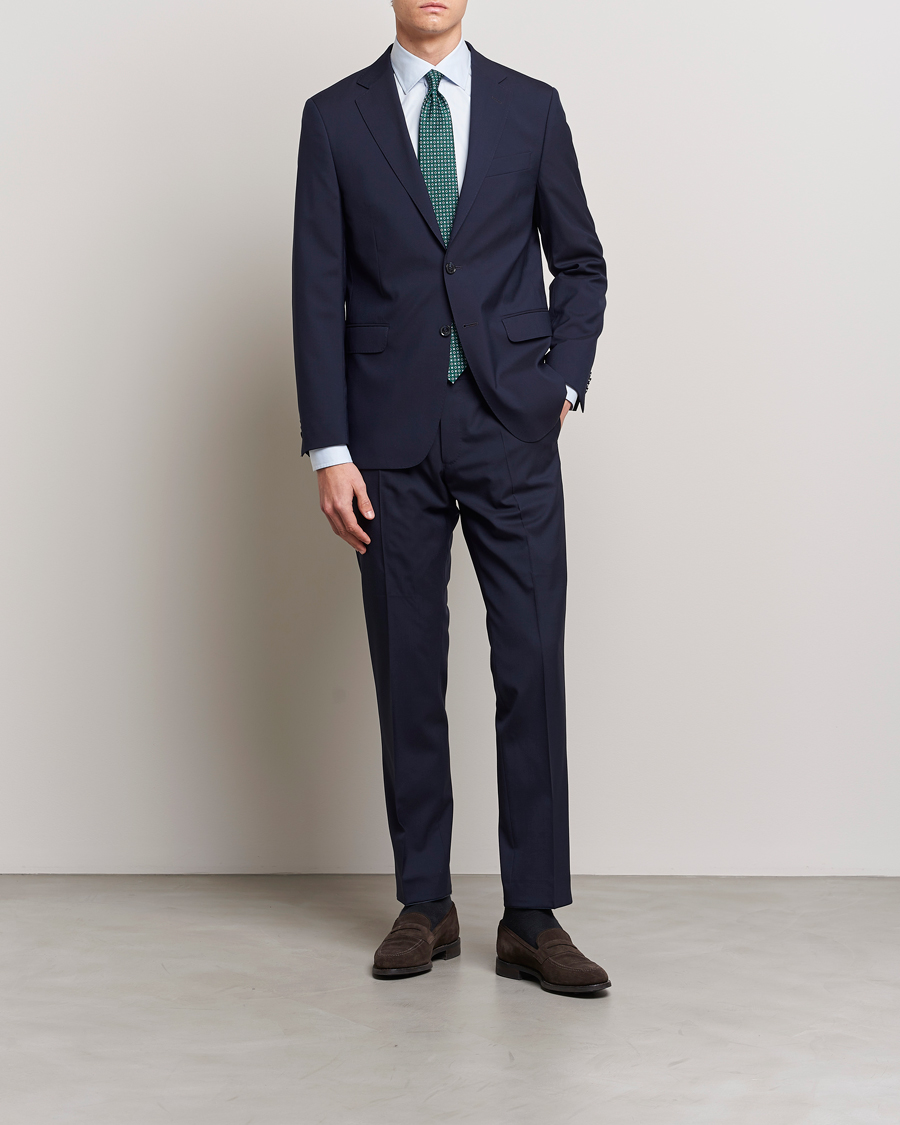Hombres | Blazers | Oscar Jacobson | Falk Wool Blazer Blue