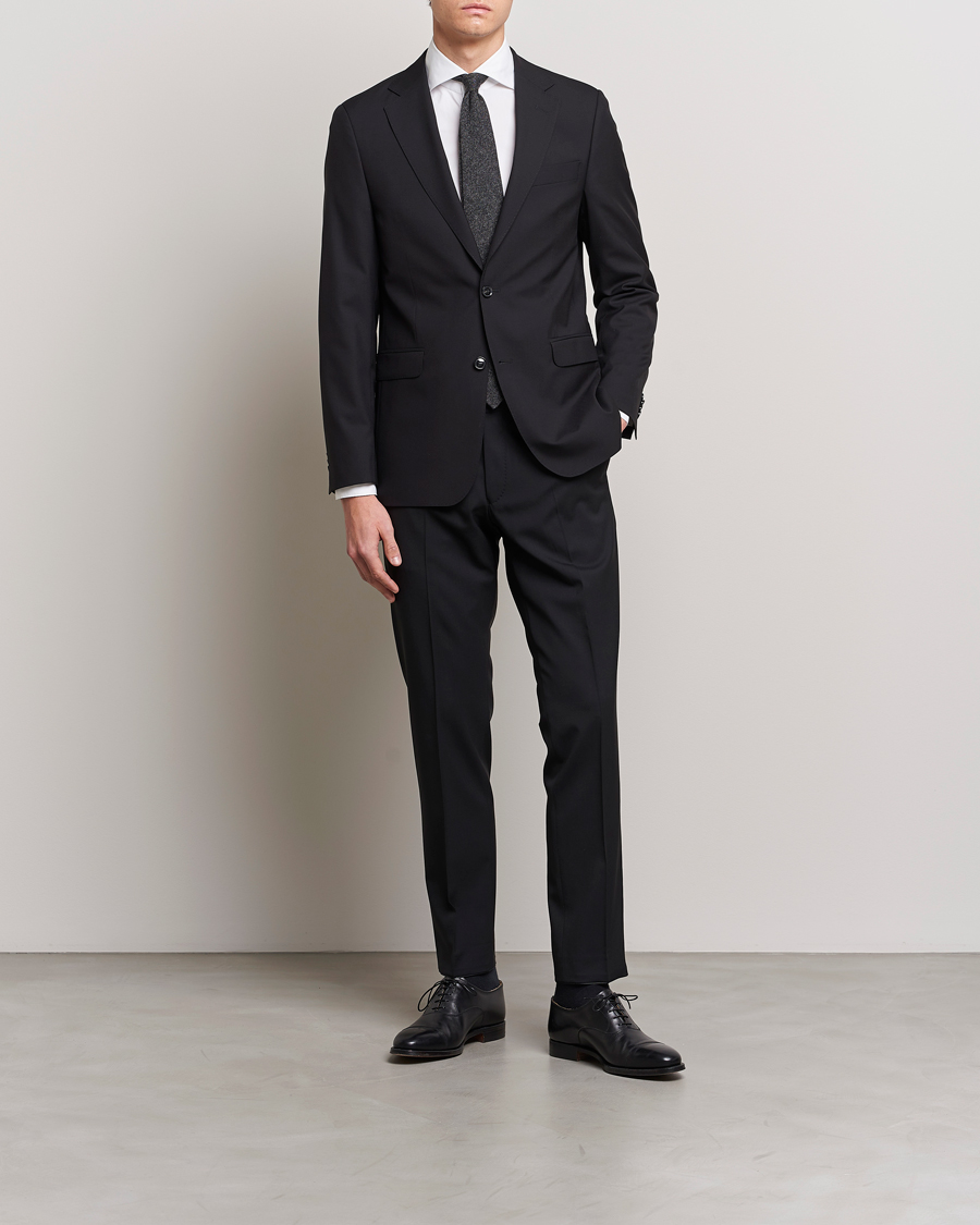 Hombres | Blazers | Oscar Jacobson | Falk Wool Blazer Black