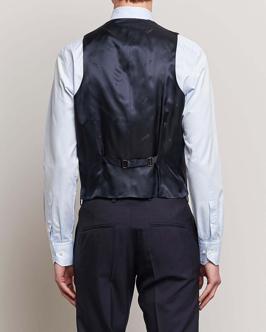 Hombres | Blazers | Oscar Jacobson | Carlo Wool Waistcoat Navy