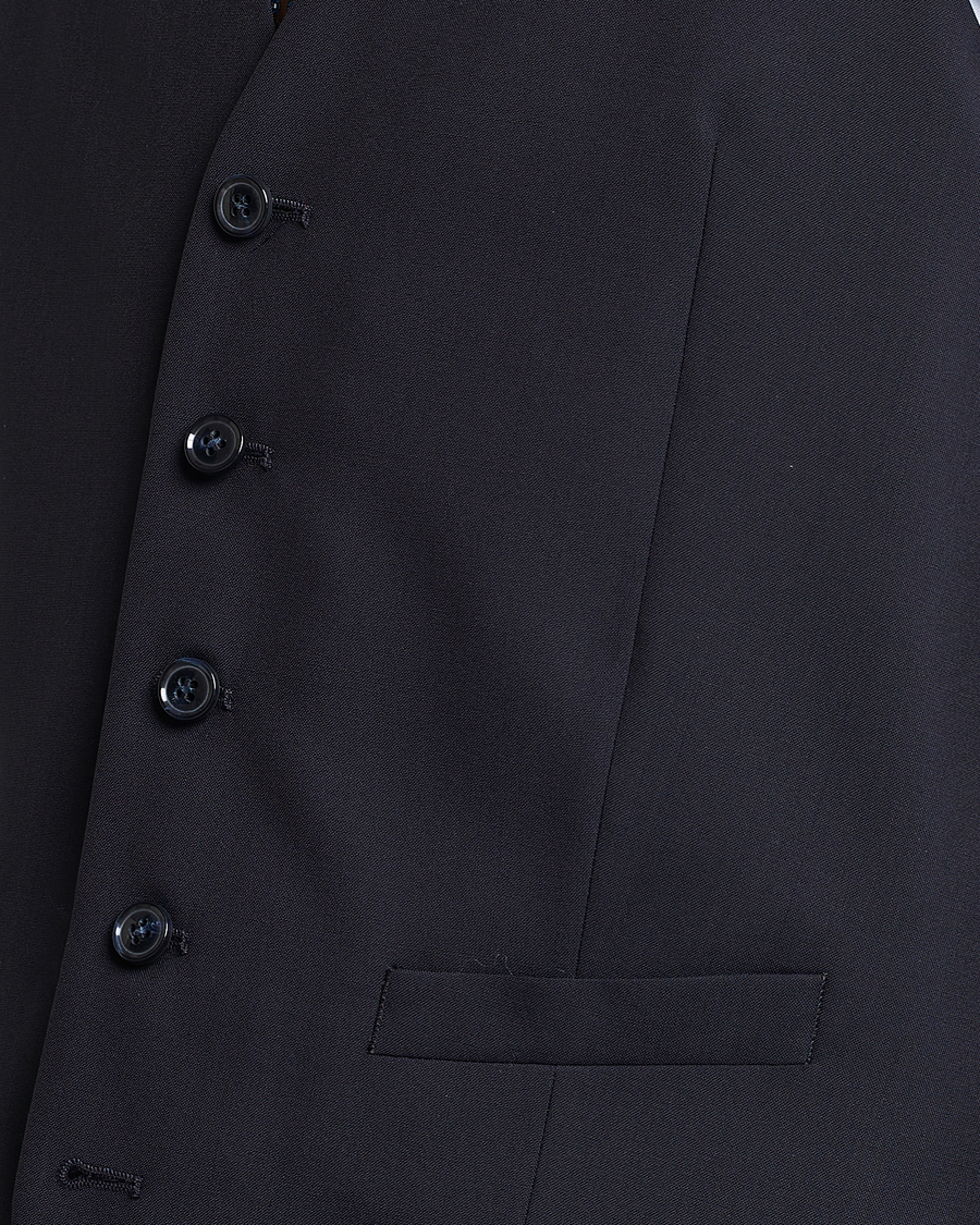 Hombres | Blazers | Oscar Jacobson | Carlo Wool Waistcoat Navy