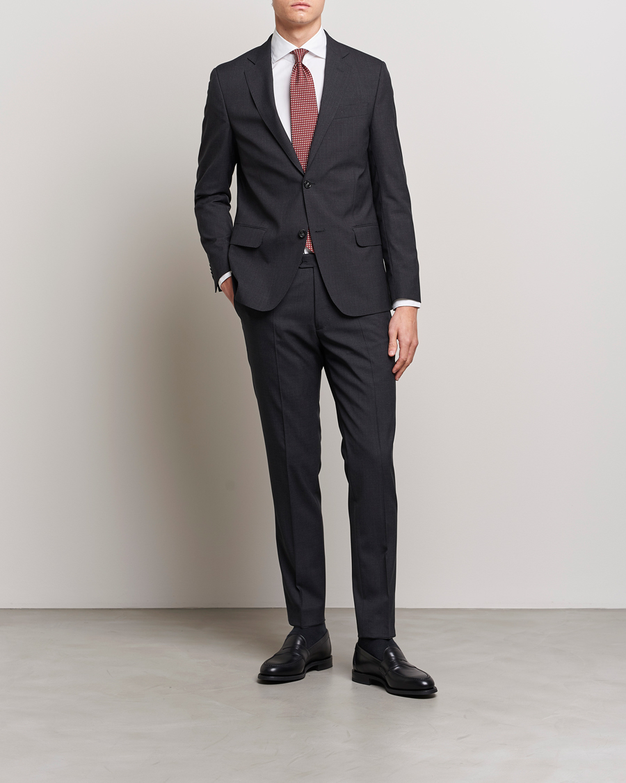 Hombres | Pantalones | Oscar Jacobson | Denz Wool Trousers Grey