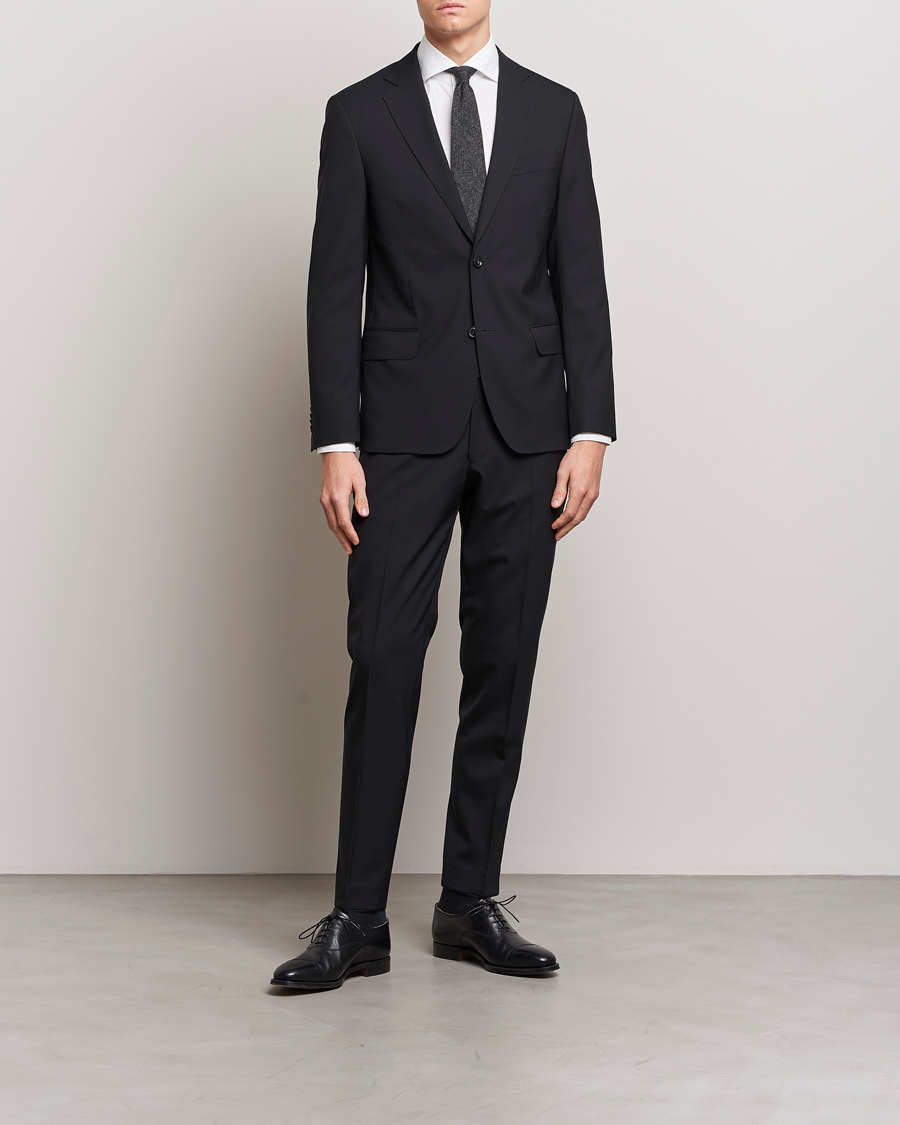 Hombres | Pantalones | Oscar Jacobson | Denz Wool Trousers Black