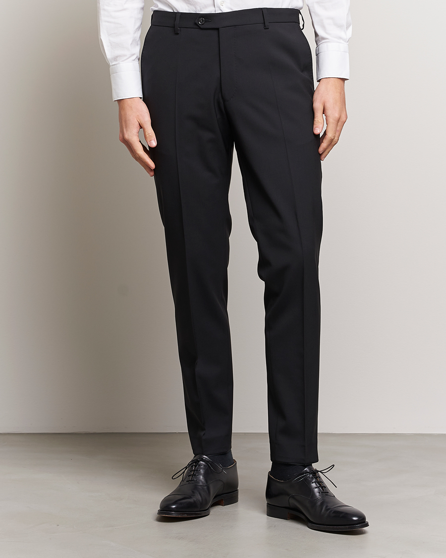 Hombres | Ropa | Oscar Jacobson | Denz Wool Trousers Black