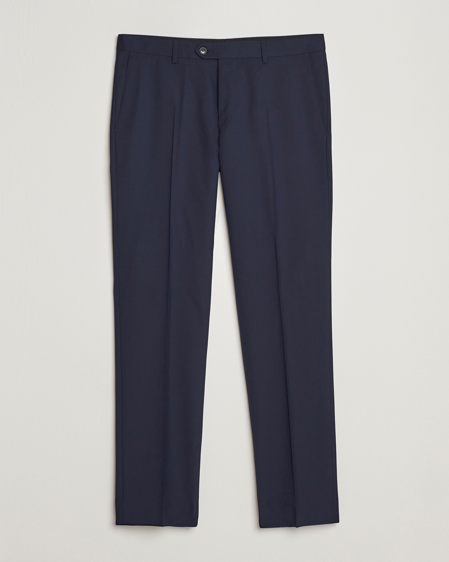 Hombres | Pantalones | Oscar Jacobson | Diego Wool Trousers Blue