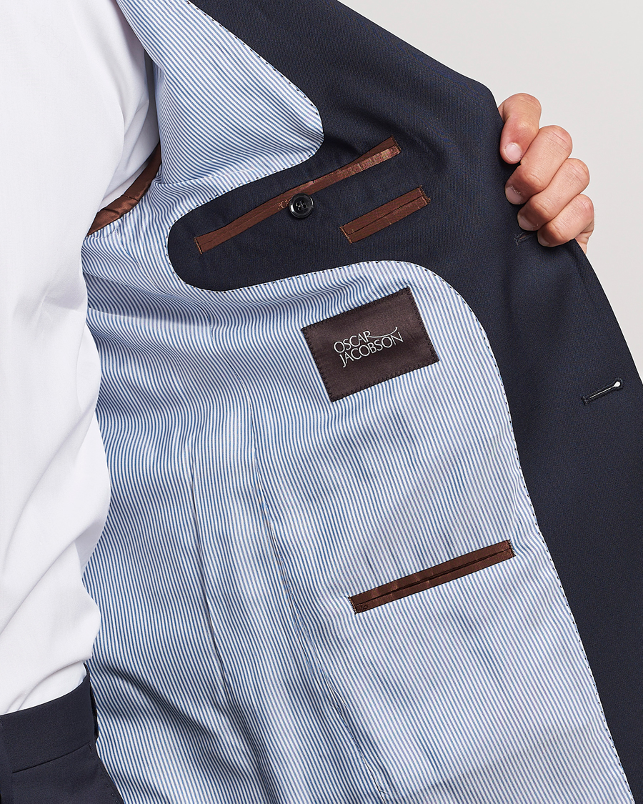 Hombres | Blazers | Oscar Jacobson | John Club Wool Blazer Navy