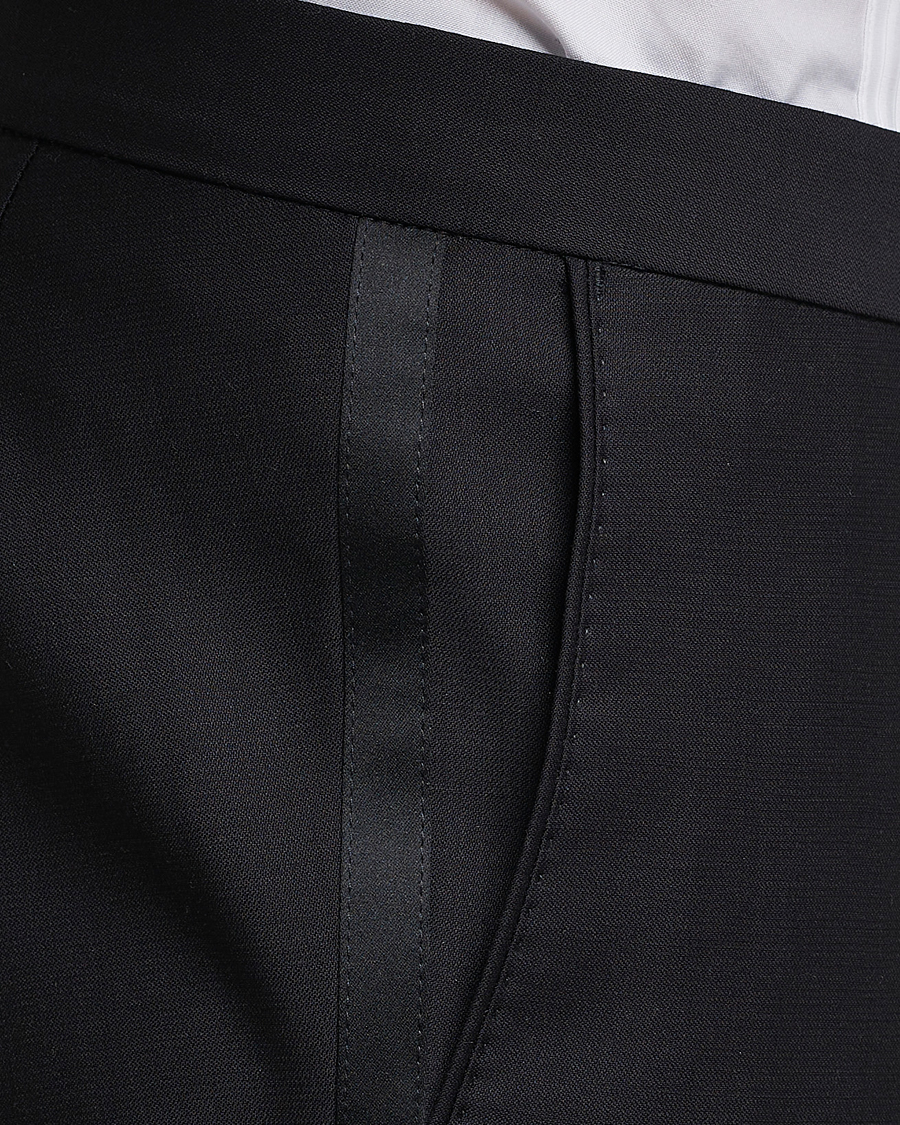 Hombres | Blazers | Oscar Jacobson | Elder Wool Tuxedo Blazer Black