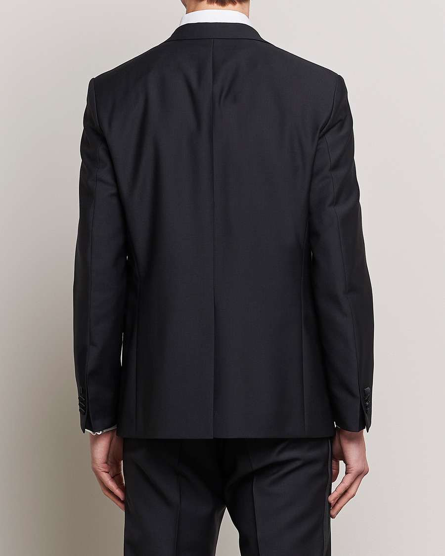 Hombres | Blazers | Oscar Jacobson | Frampton Wool Tuxedo Blazer Black
