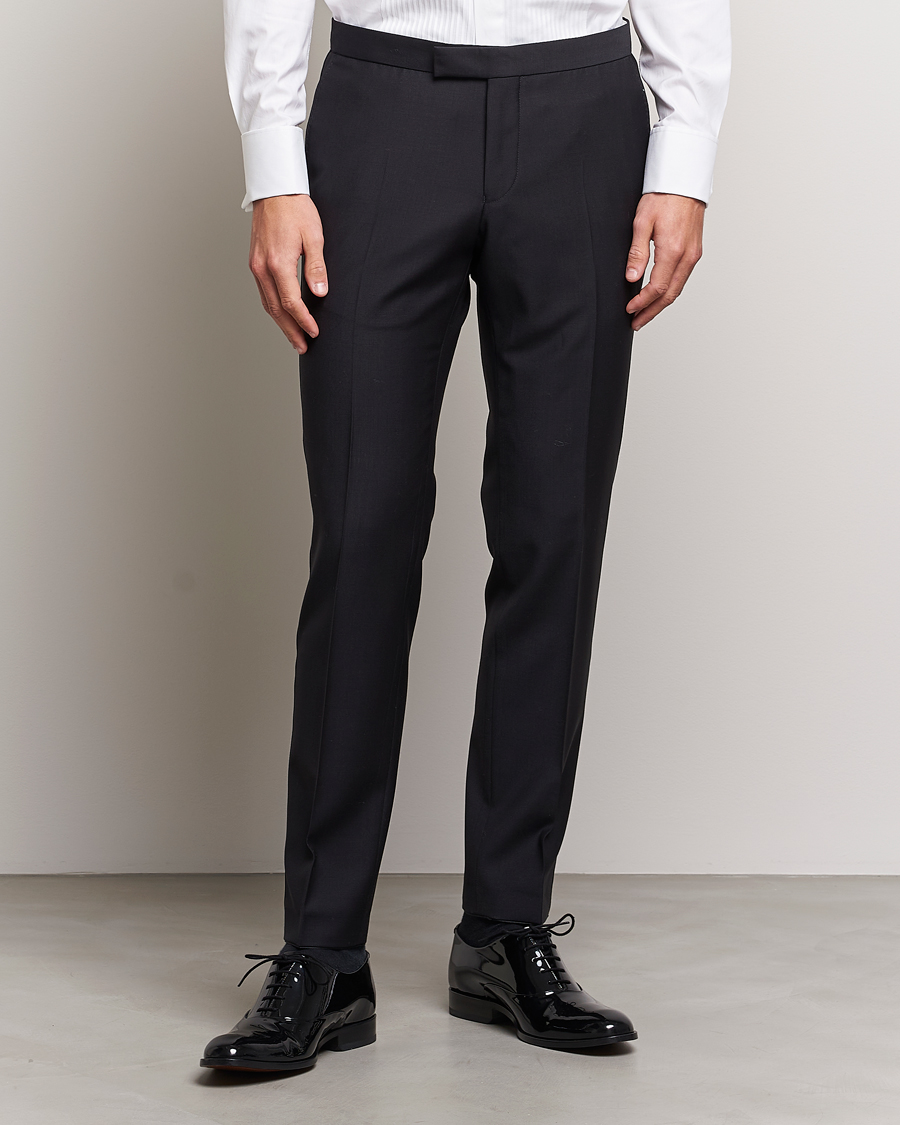 Hombres | Pantalones | Oscar Jacobson | Duke Wool Trousers Black