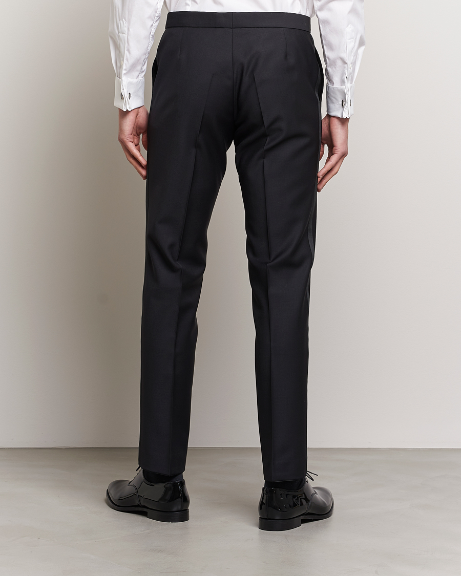 Hombres | Pantalones | Oscar Jacobson | Devon Wool Tuxedo Trousers Black