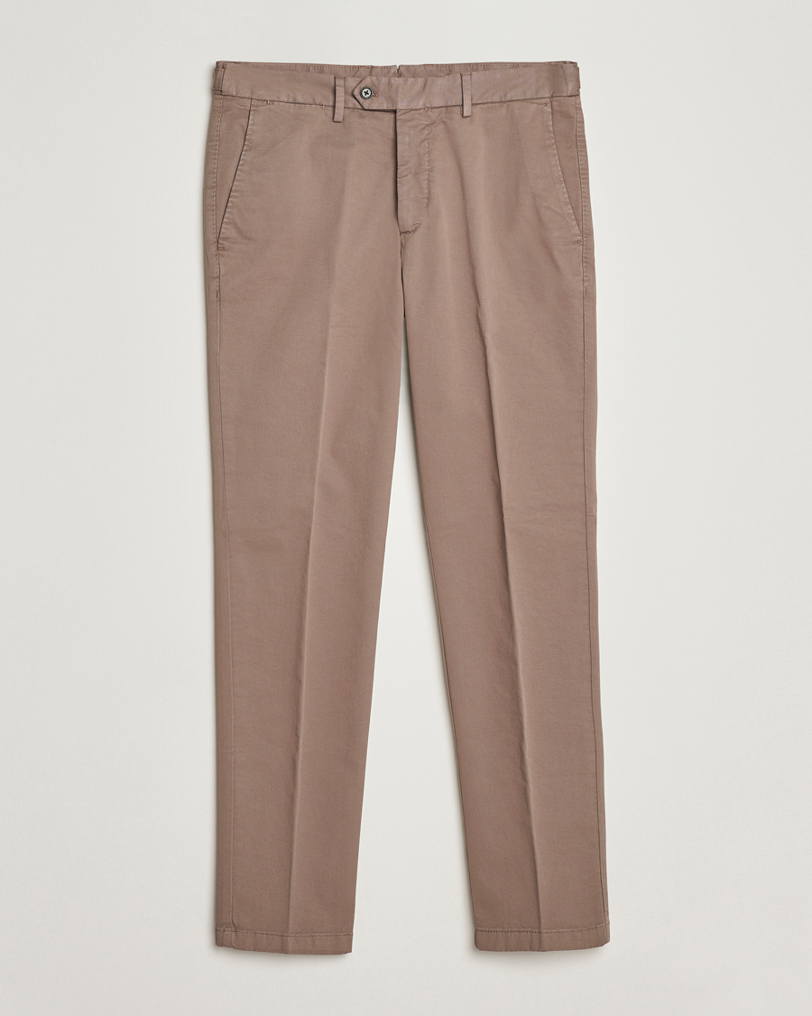 Hombres | Pantalones | Oscar Jacobson | Danwick Cotton Trousers Light Brown