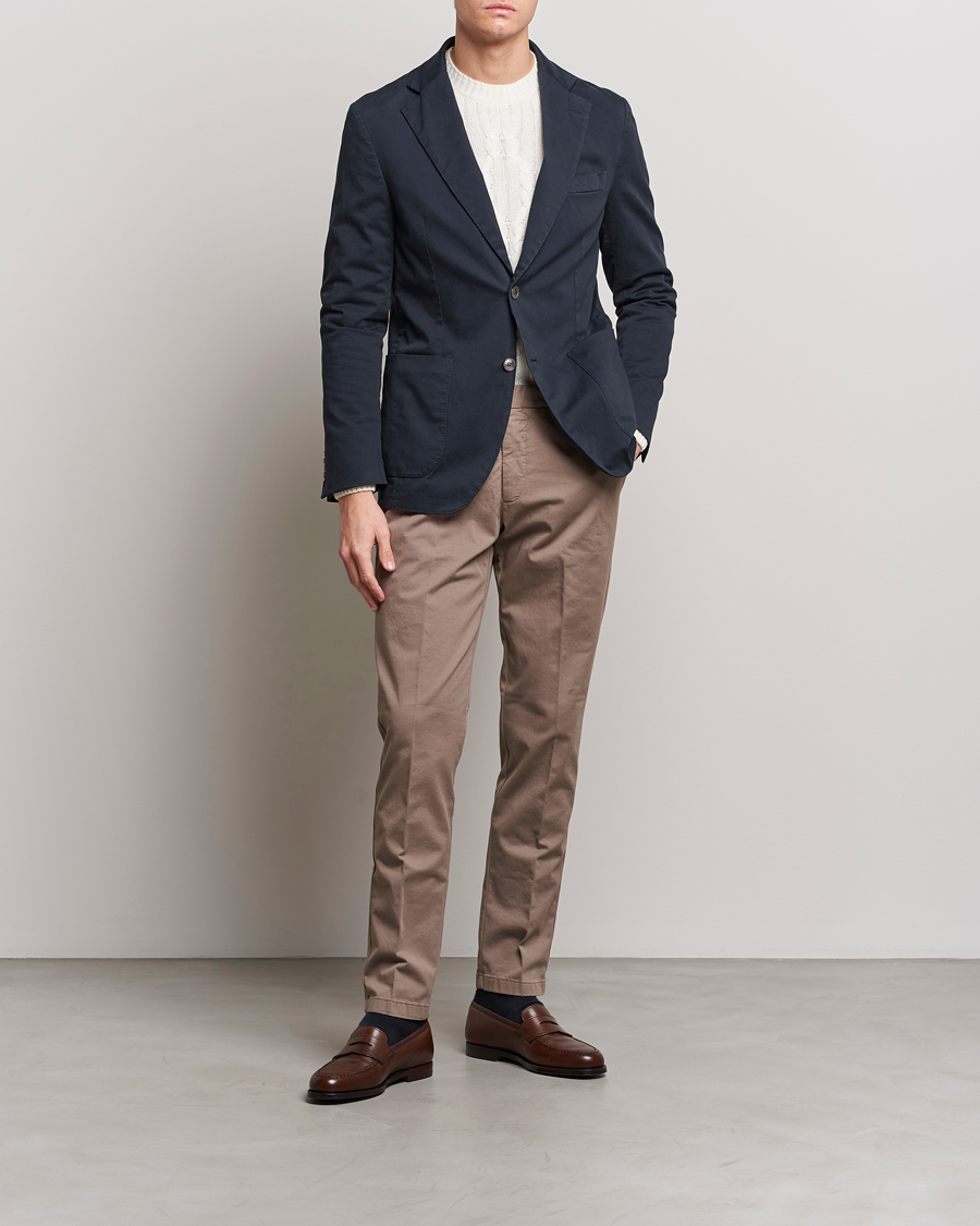 Hombres | Pantalones | Oscar Jacobson | Danwick Cotton Trousers Light Brown