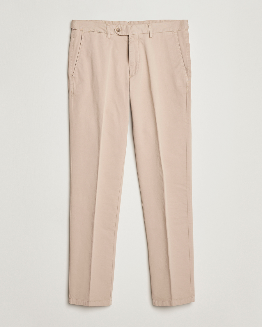 Hombres | Pantalones | Oscar Jacobson | Danwick Cotton Trousers Beige