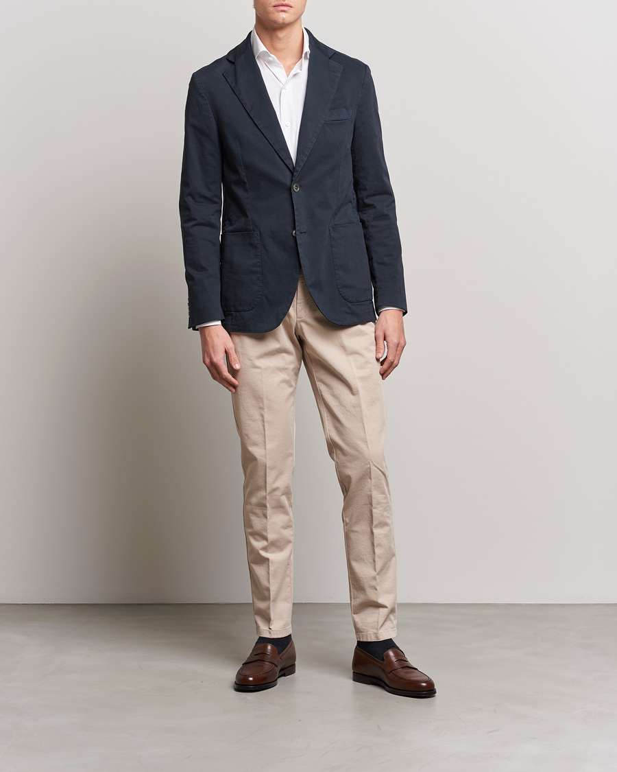 Hombres | Pantalones | Oscar Jacobson | Danwick Cotton Trousers Beige