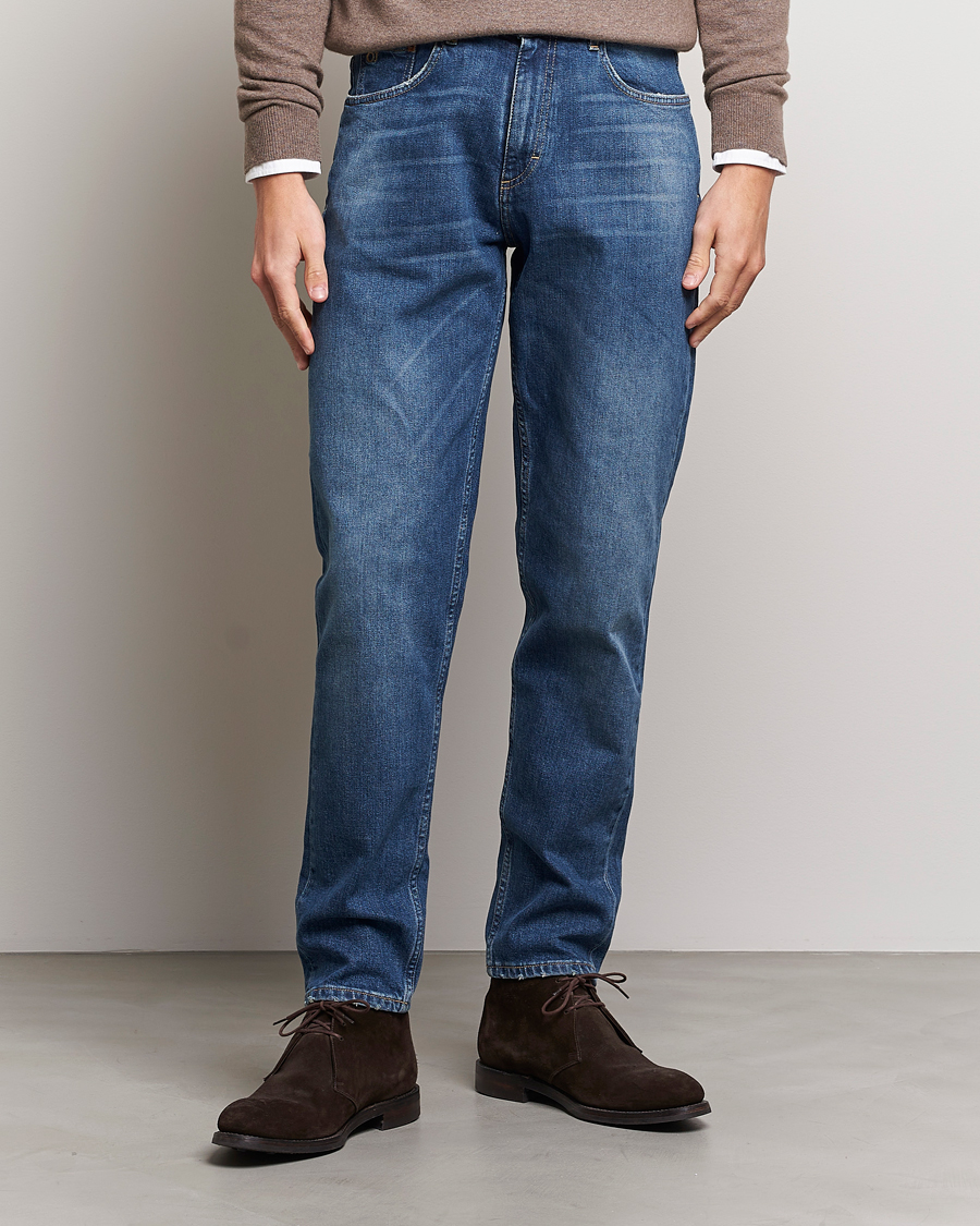 Hombres | Tapered fit | Oscar Jacobson | Karl Cotton Stretch Jeans Vintage Wash
