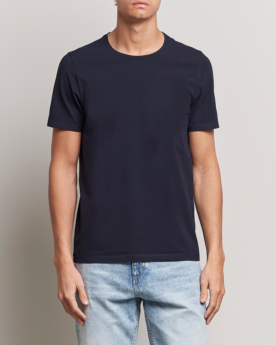 Hombres | Camisetas de manga corta | Oscar Jacobson | Kyran Cotton T-shirt S-S Navy