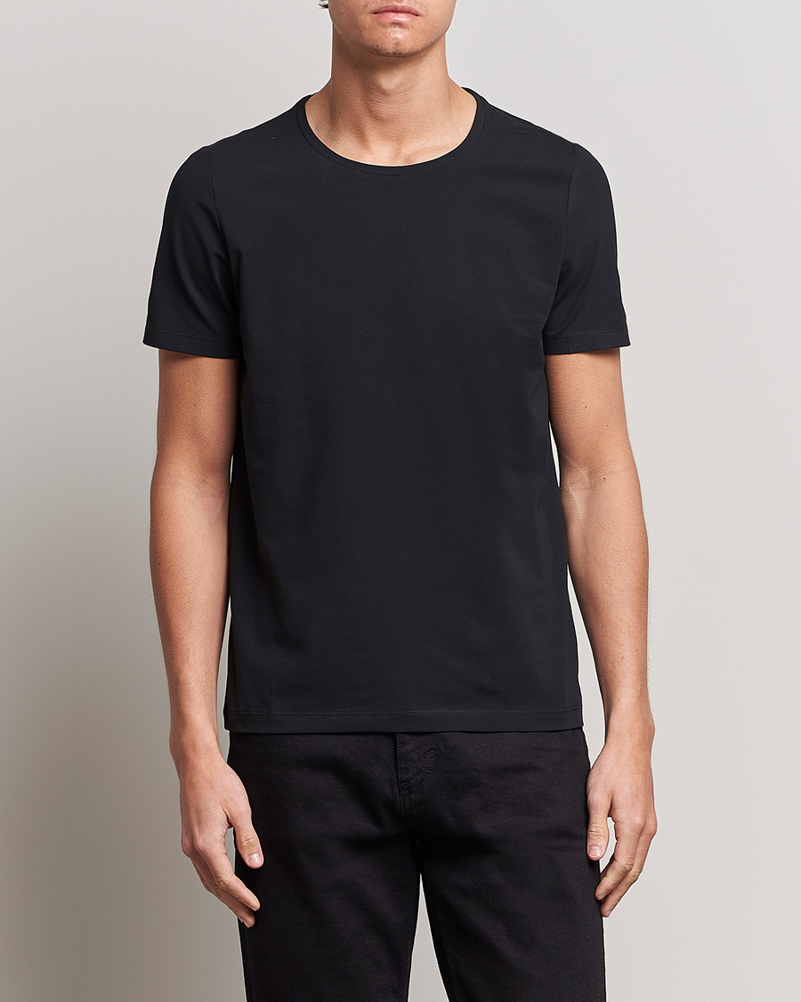 Hombres | Camisetas de manga corta | Oscar Jacobson | Kyran Cotton T-shirt S-S Black