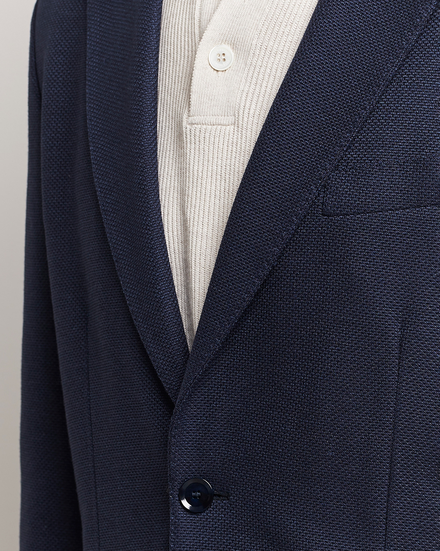Hombres | Blazers | Brioni | Wool/Silk Jacquard Jersey Blazer Navy