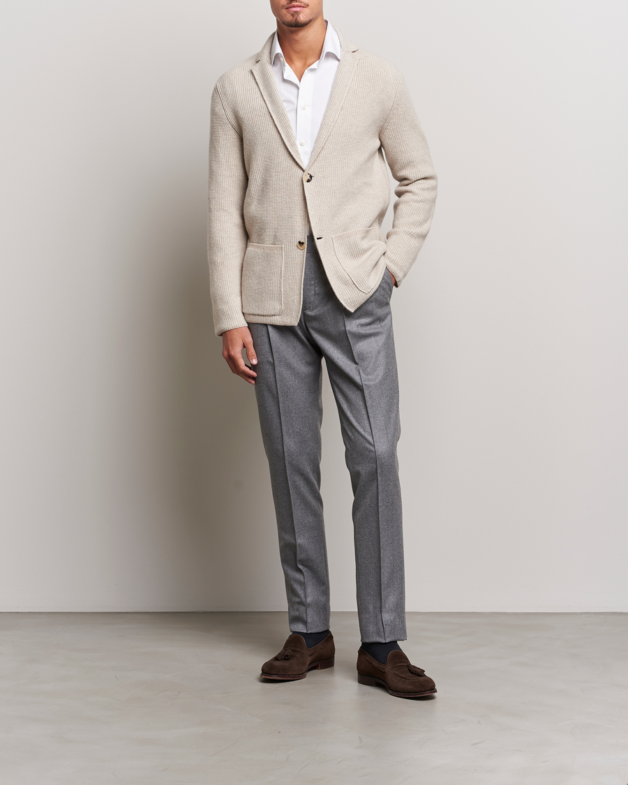Hombres | Jerséis y prendas de punto | Brioni | Cashmere Jacquard Cardigan Beige