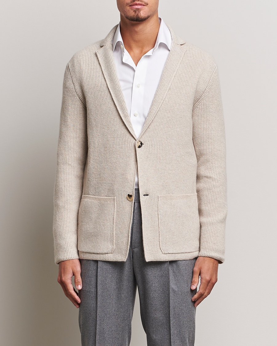 Hombres | Jerséis y prendas de punto | Brioni | Cashmere Jacquard Cardigan Beige