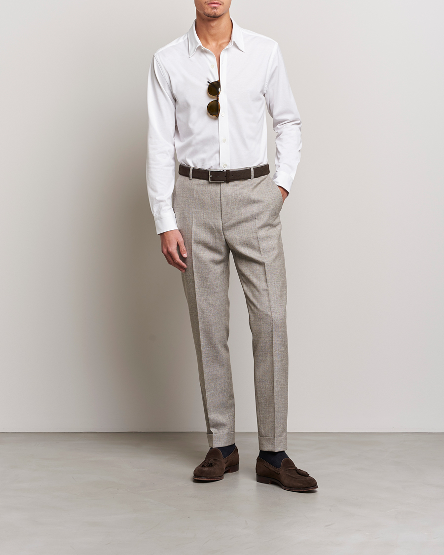 Hombres | Camisas | Brioni | Soft Cotton Jersey Shirt White