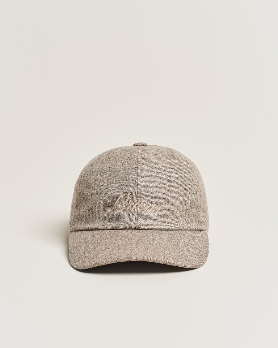 Hombres | Brioni Soft Flannel Baseball Cap Beige Melange | Brioni | Soft Flannel Baseball Cap Beige Melange