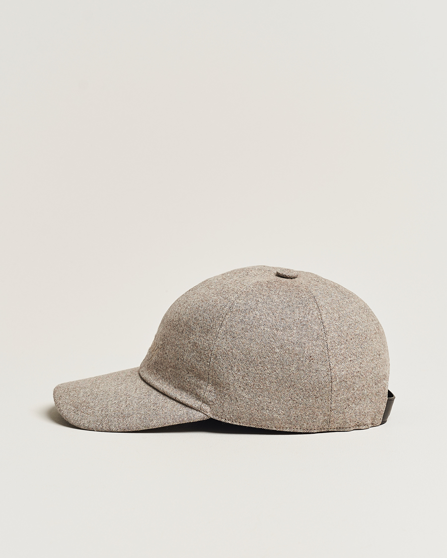 Hombres | Brioni Soft Flannel Baseball Cap Beige Melange | Brioni | Soft Flannel Baseball Cap Beige Melange