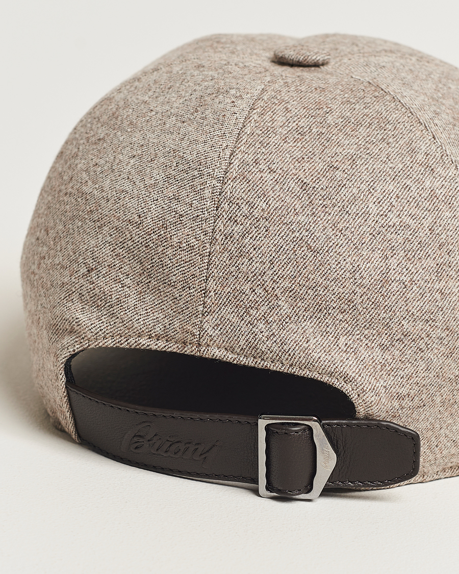 Hombres | Brioni Soft Flannel Baseball Cap Beige Melange | Brioni | Soft Flannel Baseball Cap Beige Melange
